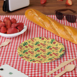 Mexicaans Cinco De Mayo-patroon Papieren Bordje