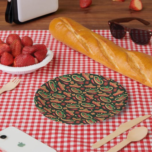Mexicaans Cinco De Mayo-patroon Papieren Bordje (Picknick)