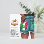 Mexicaans denim meisjes afstudeerfeest uitnodiging (Staand voorkant)