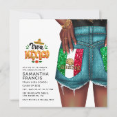 Mexicaans denim meisjes afstudeerfeest uitnodiging (Voorkant)