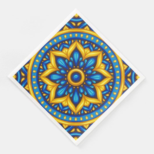 Mexicaans design van blauw en geel servet (Hoek)