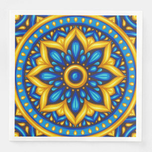 Mexicaans design van blauw en geel servet