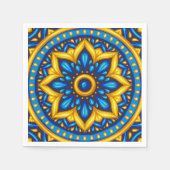 Mexicaans design van blauw en geel servet (Voorkant)