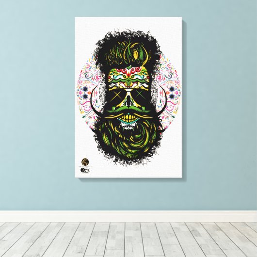 Mexicaans doodshoofd canvas afdruk (Insitu (Houten vloer))