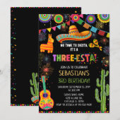 Mexicaans Drie-Esta 3e Verjaardagsfeestje Kaart (Voorkant / Achterkant)