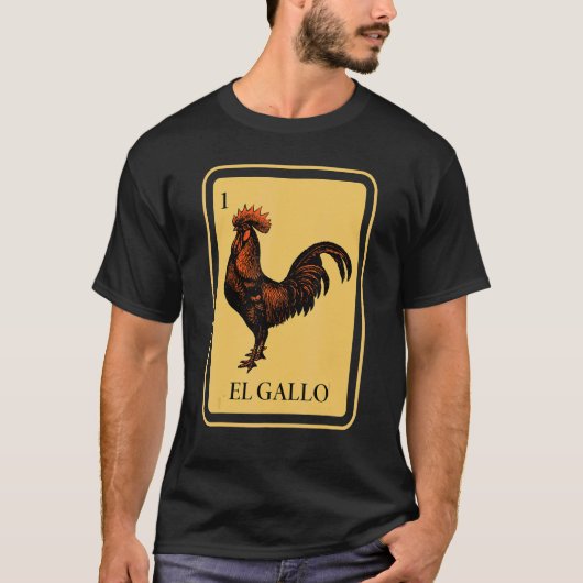 Mexicaans El Gallo Bingo Kaart Spel Raffle Traditi T-shirt (Voorkant)