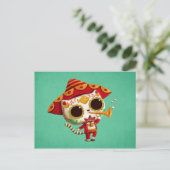 Mexicaans El mariachi Cute Cat Briefkaart (Staand voorkant)