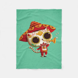 Mexicaans El mariachi Cute Cat Fleece Deken