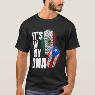 Mexicaans en Puerto Ricaans DNA Mix Flag erfgoed T-shirt