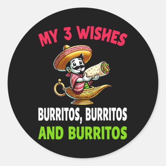 Mexicaans eten Burrito Funny Cinco de Mayo Ronde Sticker (Voorkant)
