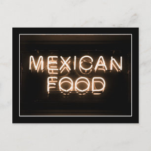 MEXICAANS ETEN - Geel neonteken Briefkaart