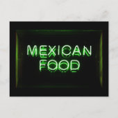 MEXICAANS ETEN - Green Neon Sign Briefkaart (Voorkant)