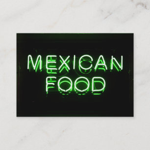 MEXICAANS ETEN - Green Neon Sign Visitekaartje