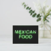 MEXICAANS ETEN - Green Neon Sign Visitekaartje (Staand voorkant)