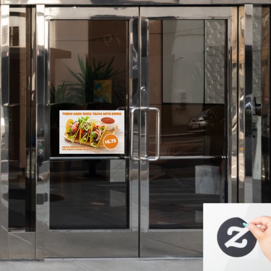 Mexicaans eten hard shell taco's drankdeur aanpass raamsticker (Kantoordeur)