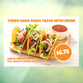 Mexicaans eten hard shell taco's drankdeur aanpass raamsticker (Vel 3)