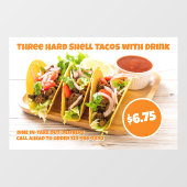 Mexicaans eten hard shell taco's drankdeur aanpass raamsticker (Vel)