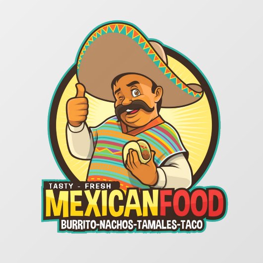Mexicaans eten Lekker Vers Bedrijf Cantine Raamsticker (Vel)