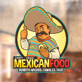 Mexicaans eten Lekker Vers Bedrijf Cantine Raamsticker (Vel 2)