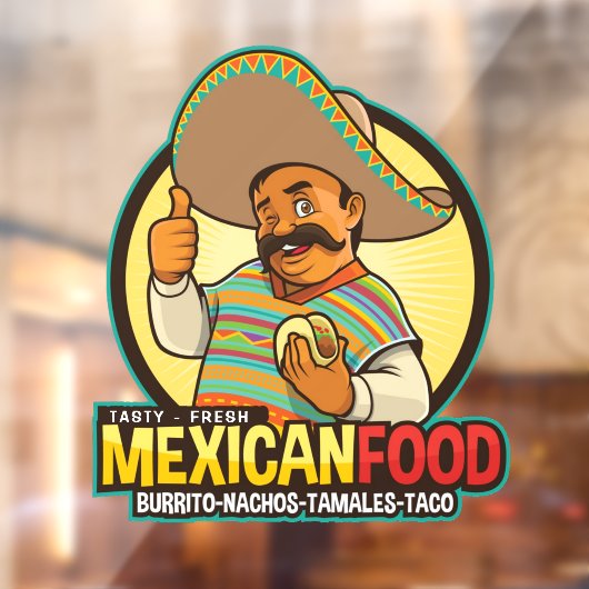 Mexicaans eten Lekker Vers Bedrijf Cantine Raamsticker (Vel 2)
