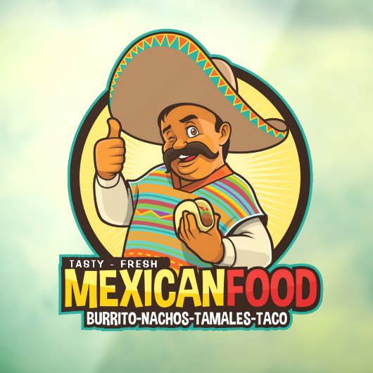 Mexicaans eten Lekker Vers Bedrijf Cantine Raamsticker (Vel 3)