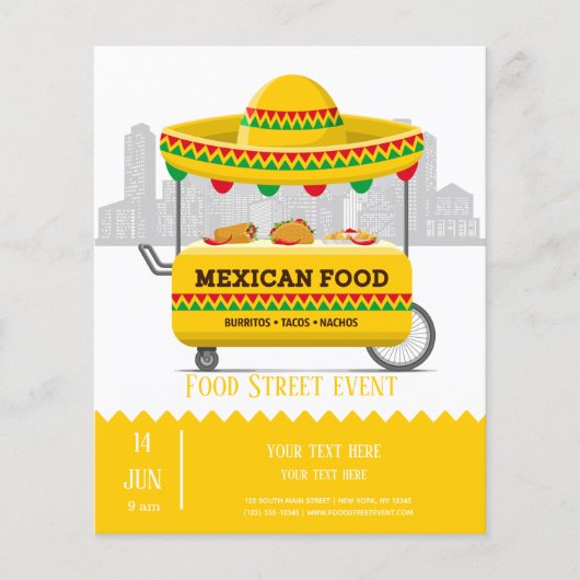Mexicaans eten op een food street flyer (Voorkant)