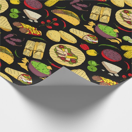 Mexicaans eten patroon cadeaupapier (Hoek)