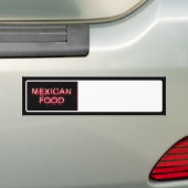 MEXICAANS ETEN - Red Neon Sign Bumpersticker (Op auto)