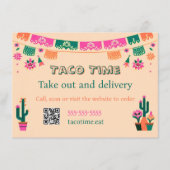 Mexicaans eten Taco afhaal- of bezorgmenu plat men Menu (Voorkant)