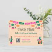Mexicaans eten Taco afhaal- of bezorgmenu plat men Menu (Staand voorkant)