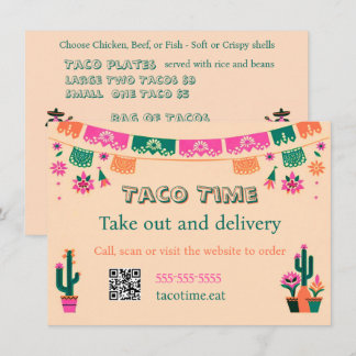 Mexicaans eten Taco afhaal- of bezorgmenu plat men Menu