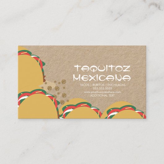 Mexicaans eten Taco Mexico Visitekaartje (Voorkant)