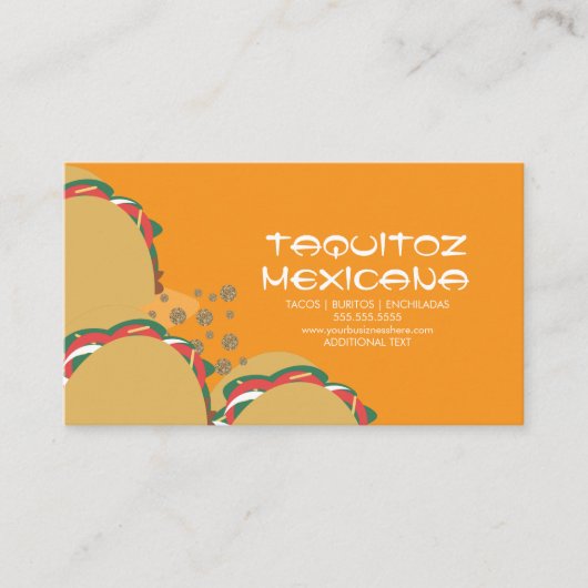 Mexicaans eten Tacos Mexico Visitekaartje (Voorkant)