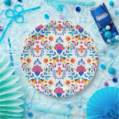 Mexicaans etnisch volksbloemetjespatroon papieren bordje (Feest)