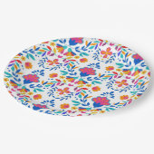 Mexicaans etnisch volksbloemetjespatroon papieren bordje (Gekanteld)