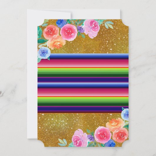 Mexicaans feest gouden zwarte jurk Quinceañera  Kaart (Achterkant)