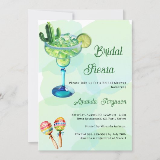 Mexicaans feest groene Bruidsdouche Kaart (Voorkant)