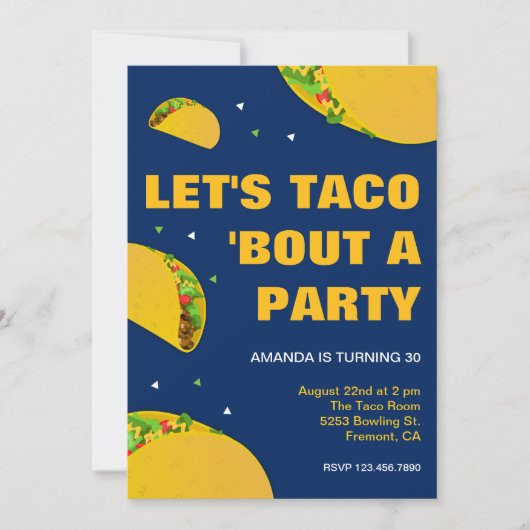 Mexicaans Feest | Laten we Taco 'Bout een Verjaard Kaart (Voorkant)