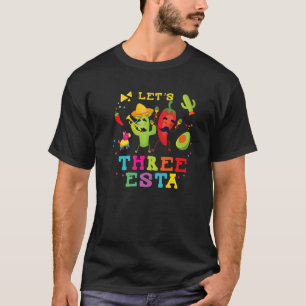 Mexicaans feest op 3e verjaardag, drie esta t-shirt