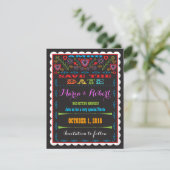 Mexicaans Feest Papel Picado Datum opslaan Trouwen Save The Date (Staand voorkant)