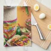 Mexicaans Feest Schattige Llama Theedoek (Quarter Fold)