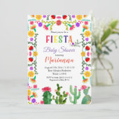 Mexicaans Feest Vijf Mei Baby Shower Uitnodiging (Staand voorkant)