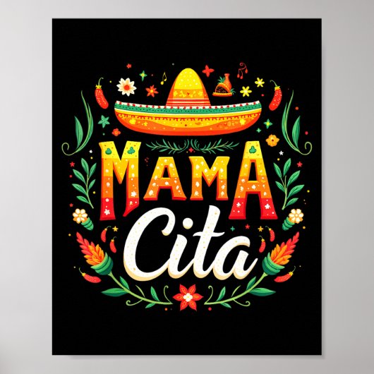 Mexicaans feest vijf mei mama cita poster (Voorkant)