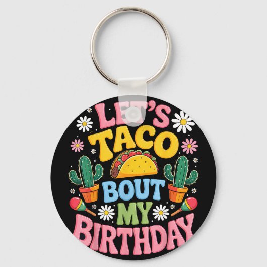 Mexicaans feestje cinco de mayo let's taco bout sleutelhanger (Voorkant)