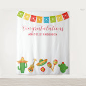 Mexicaans Fiesta Afstudeerfeest Achtergrond Wandkleed (Voorkant)
