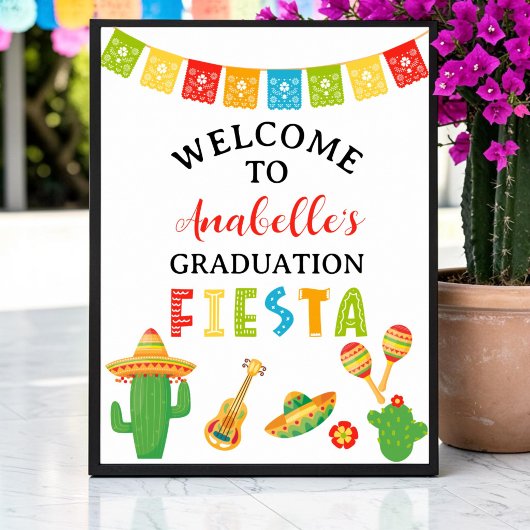 Mexicaans Fiesta Afstudeerfeest Welkom Poster
