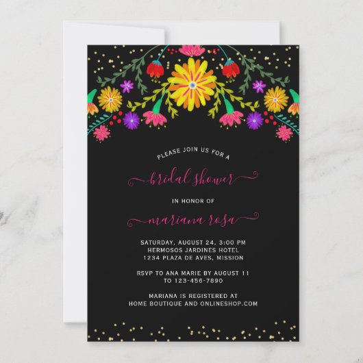 Mexicaans Fiesta Bloemen Vrijgezellenfeest Kaart (Voorkant)