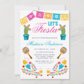 Mexicaans Fiesta Bloemige Cactus Bruiloftsborrel Kaart (Voorkant)