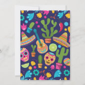 Mexicaans Fiesta Bloemige Cactus Bruiloftsborrel Kaart (Achterkant)