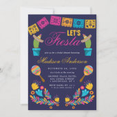 Mexicaans Fiesta Bloemige Cactus Bruiloftsfeest Kaart (Voorkant)